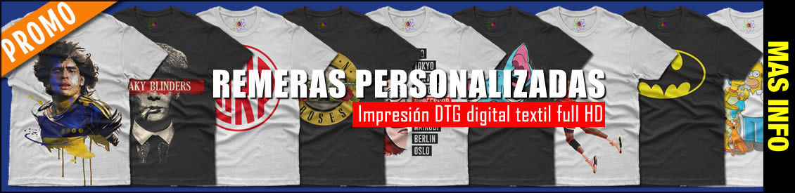 Remeras personalizadas impresión digital textil DTG