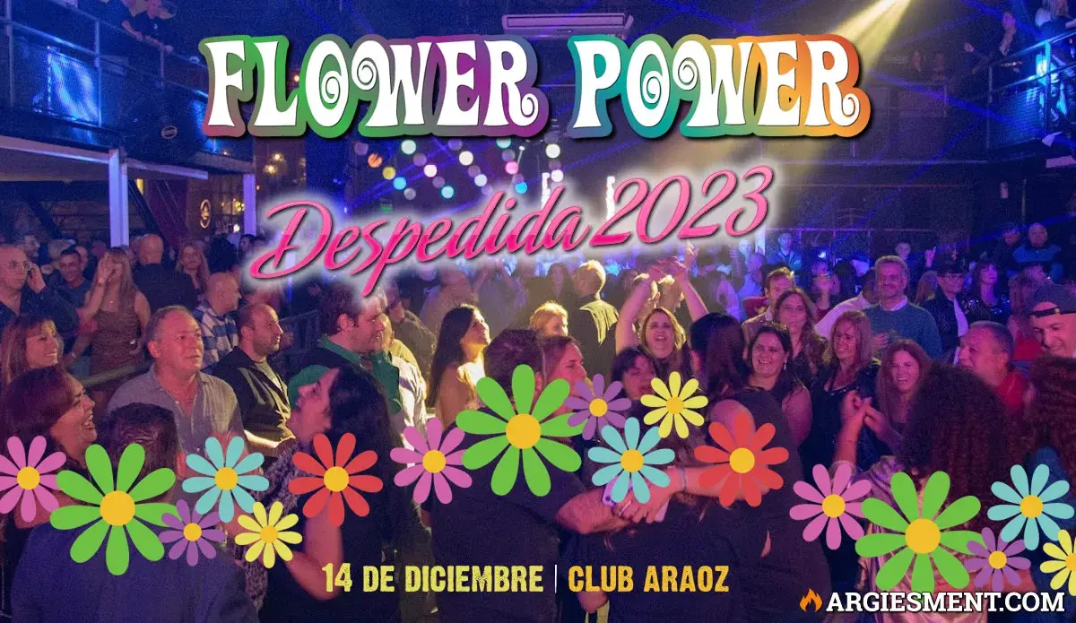 Fiesta Retro de fin de año Flower Power para mayores de 30 años en Club Araoz