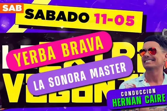 Show de Yerba Brava, La Sonora Master y la conducción de Hernán Caire en el boliche +25 Trendy, Palermo